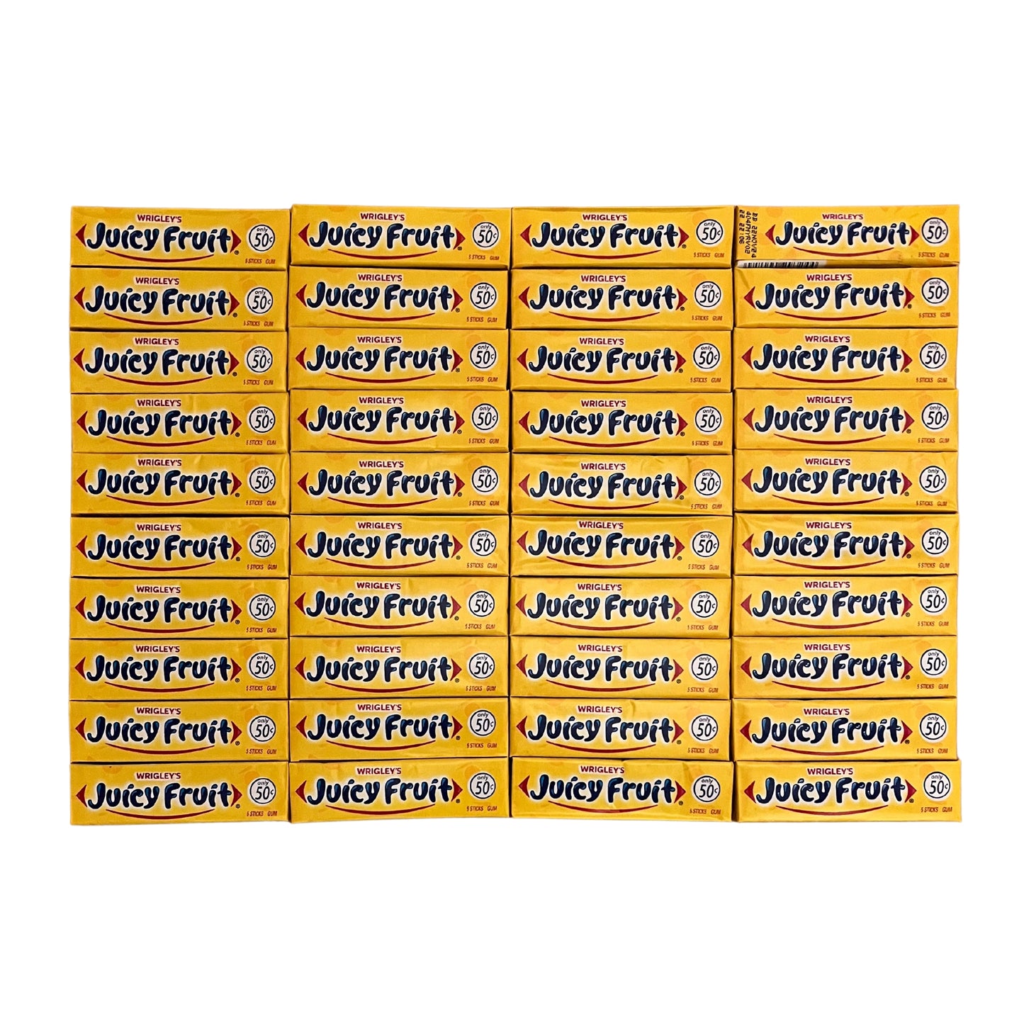 Wrigley's Juicy Fruit Kaugummi, 40 Packungen (40 x 5 Streifen)