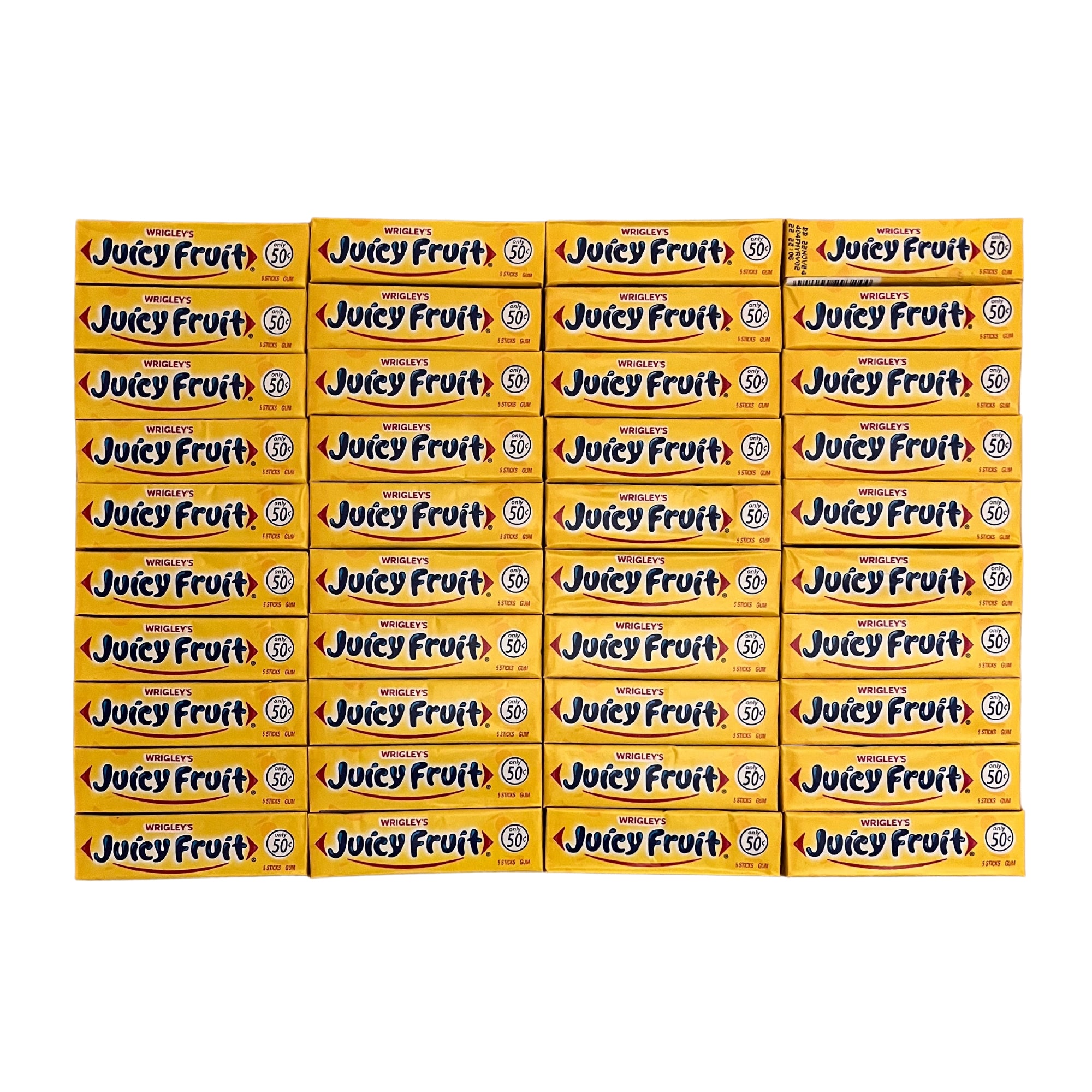 Wrigley's Juicy Fruit Kaugummi, 40 Packungen (40 x 5 Streifen)