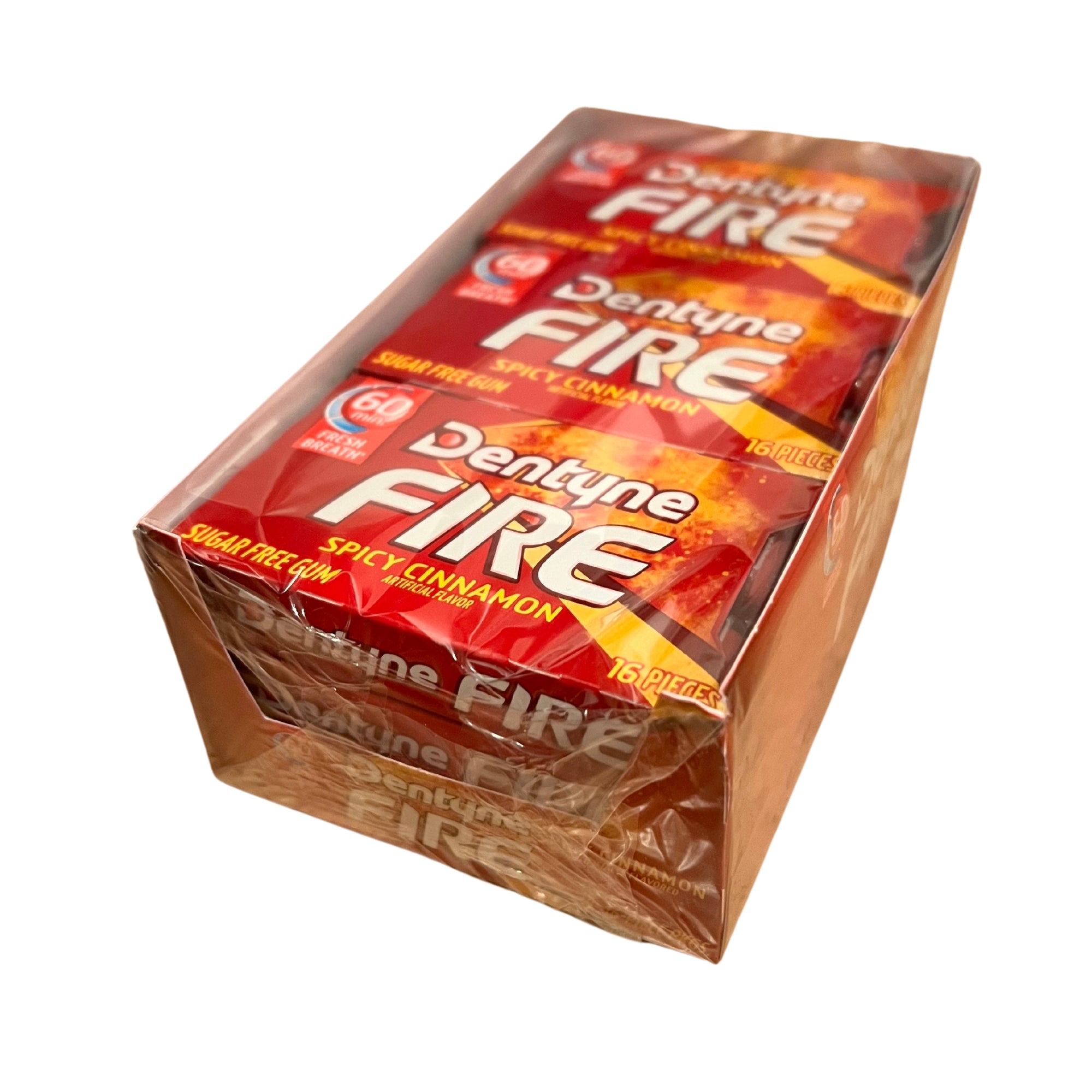 Dentyne Fire Spicy Cinnamon Kaugummi zuckerfrei, 9 Päckchen à 16 Stück (insgesamt 144 Stück)