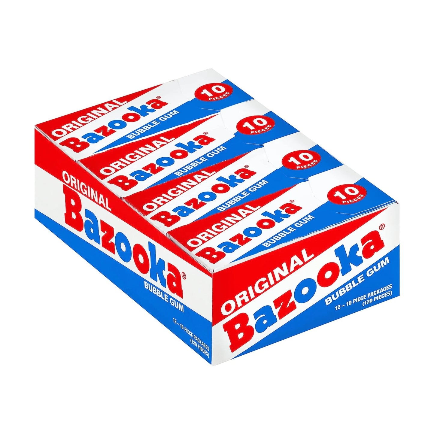 Bazooka Original Bubble Gum Throwback, 12 Päckchen à 10 Stück (insgesamt 120 Stück)