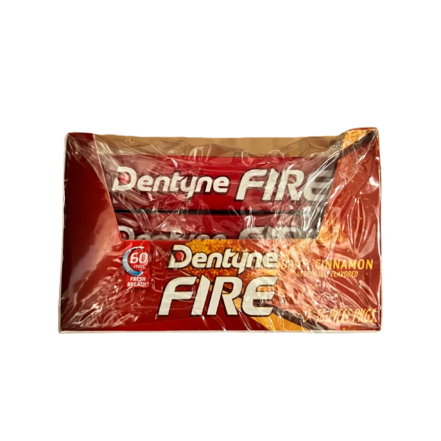 Dentyne Fire Spicy Cinnamon Kaugummi zuckerfrei, 9 Päckchen à 16 Stück (insgesamt 144 Stück)