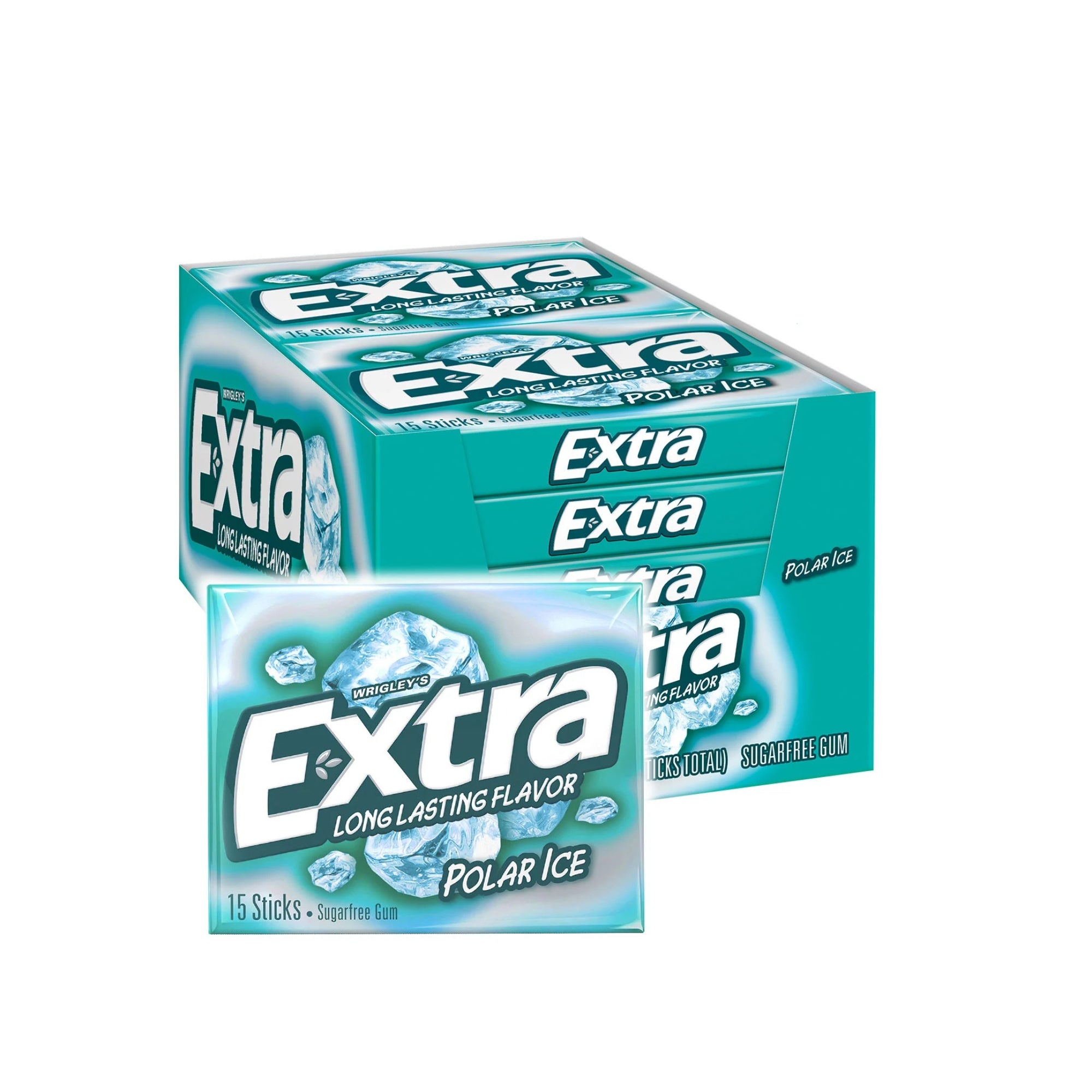 Extra Polar Ice Kaugummi zuckerfrei, 10 Päckchen à 15 Stück (insgesamt 150 Streifen)