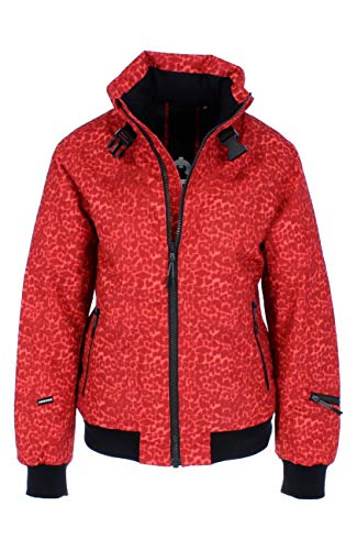 Chiemsee Women's im angesagten Blouson-Schnitt und All-Over-Print Jacket, Red/Dark Red Ao