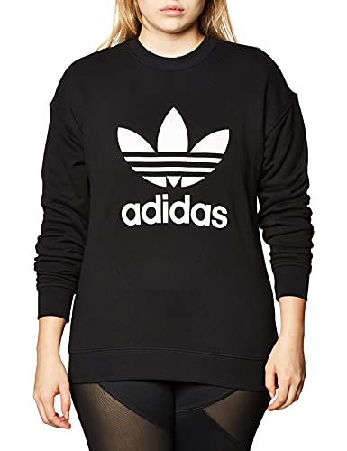 adidas Damen TRF Crew Sweat Sweatshirt, Schwarz-Weiss