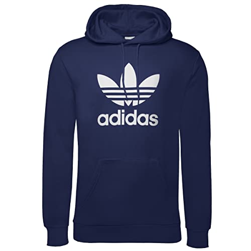 adidas Men's Trefoil Hoody Sweatshirt, Night Sky/White